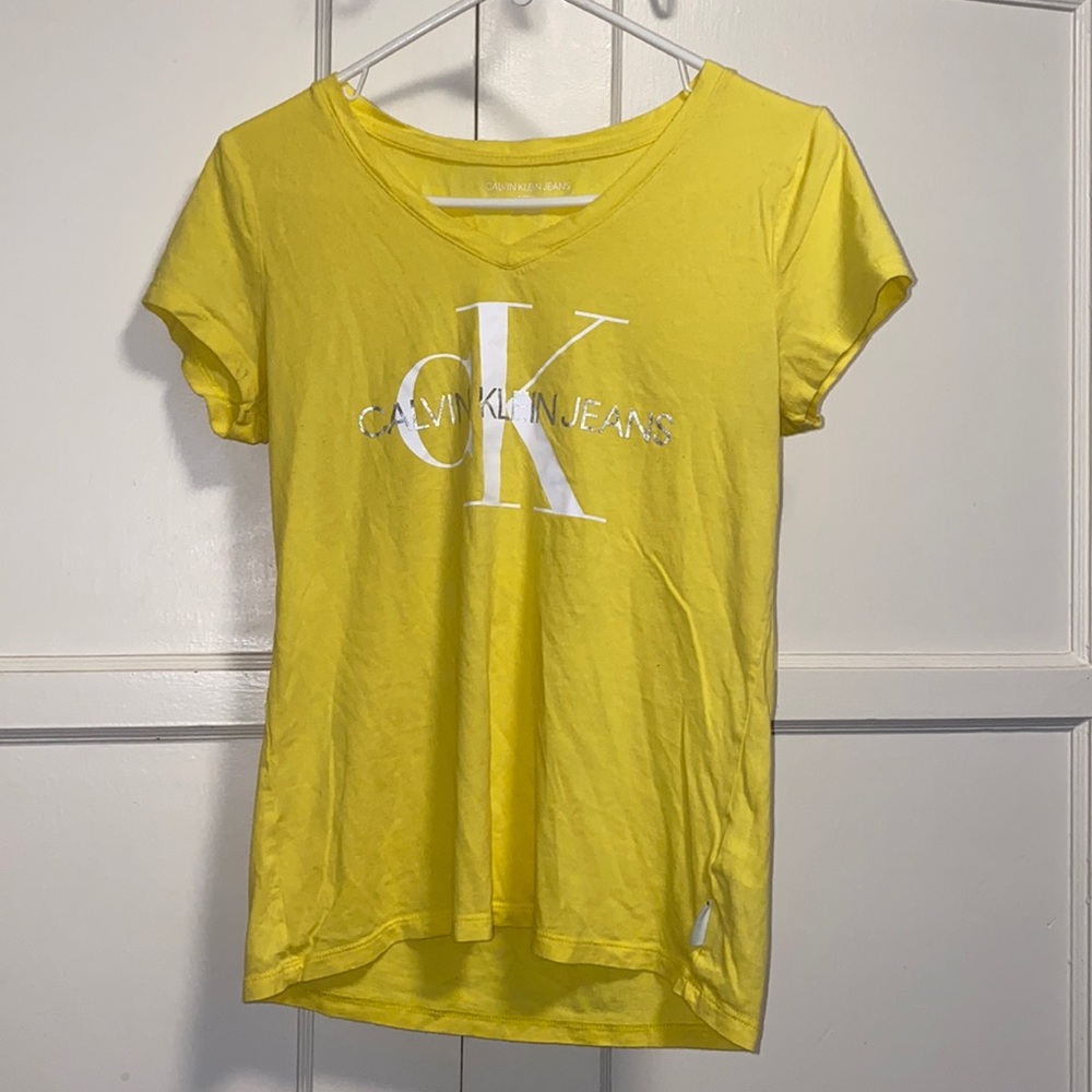 Calvin Klein SP Yellow White Logo Tee